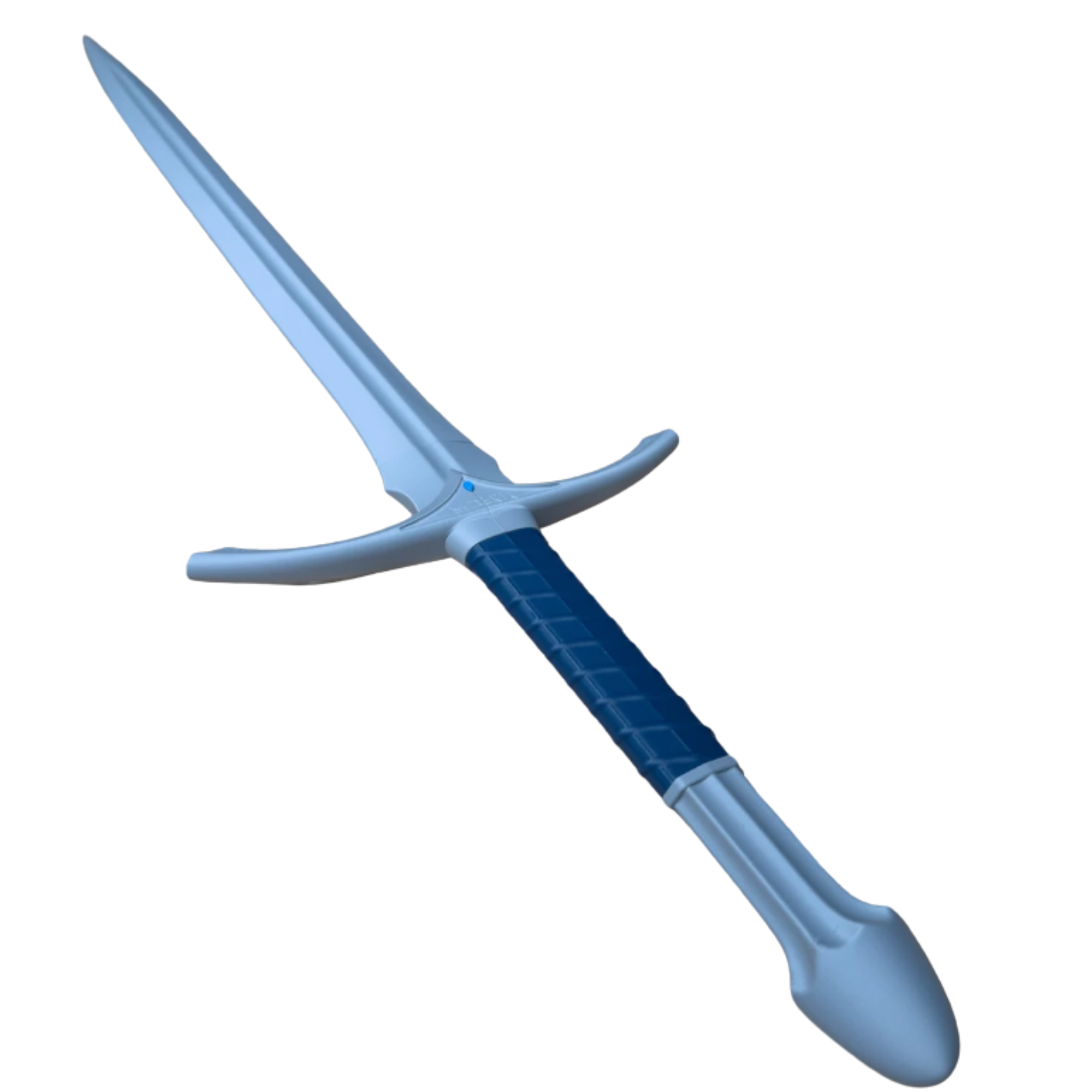 3D Printed Full Size Fantasy Sword Prop – Cosplay Kit – Display Replica (Gray/Blue)