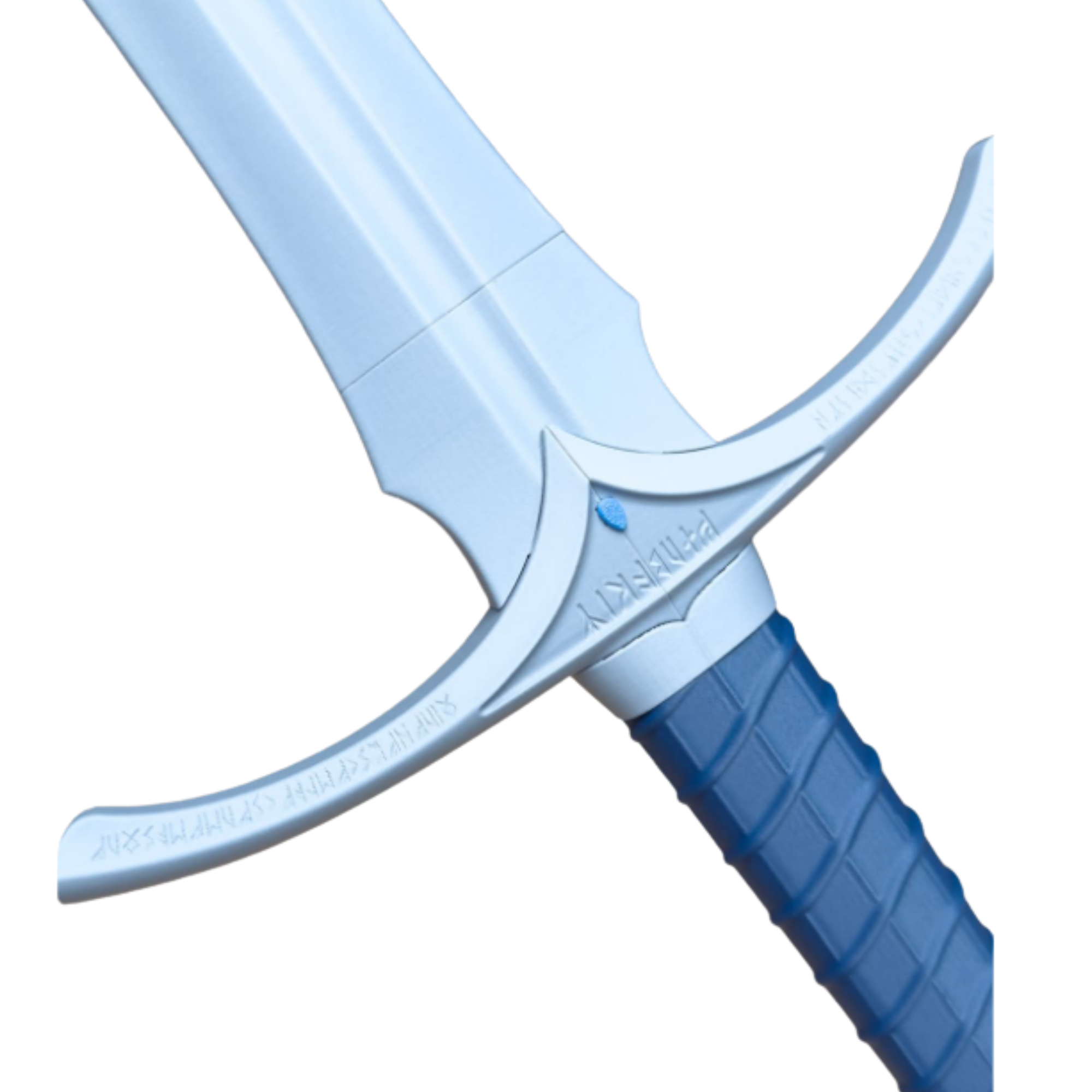 3D Printed Full Size Fantasy Sword Prop – Cosplay Kit – Display Replica (Gray/Blue)