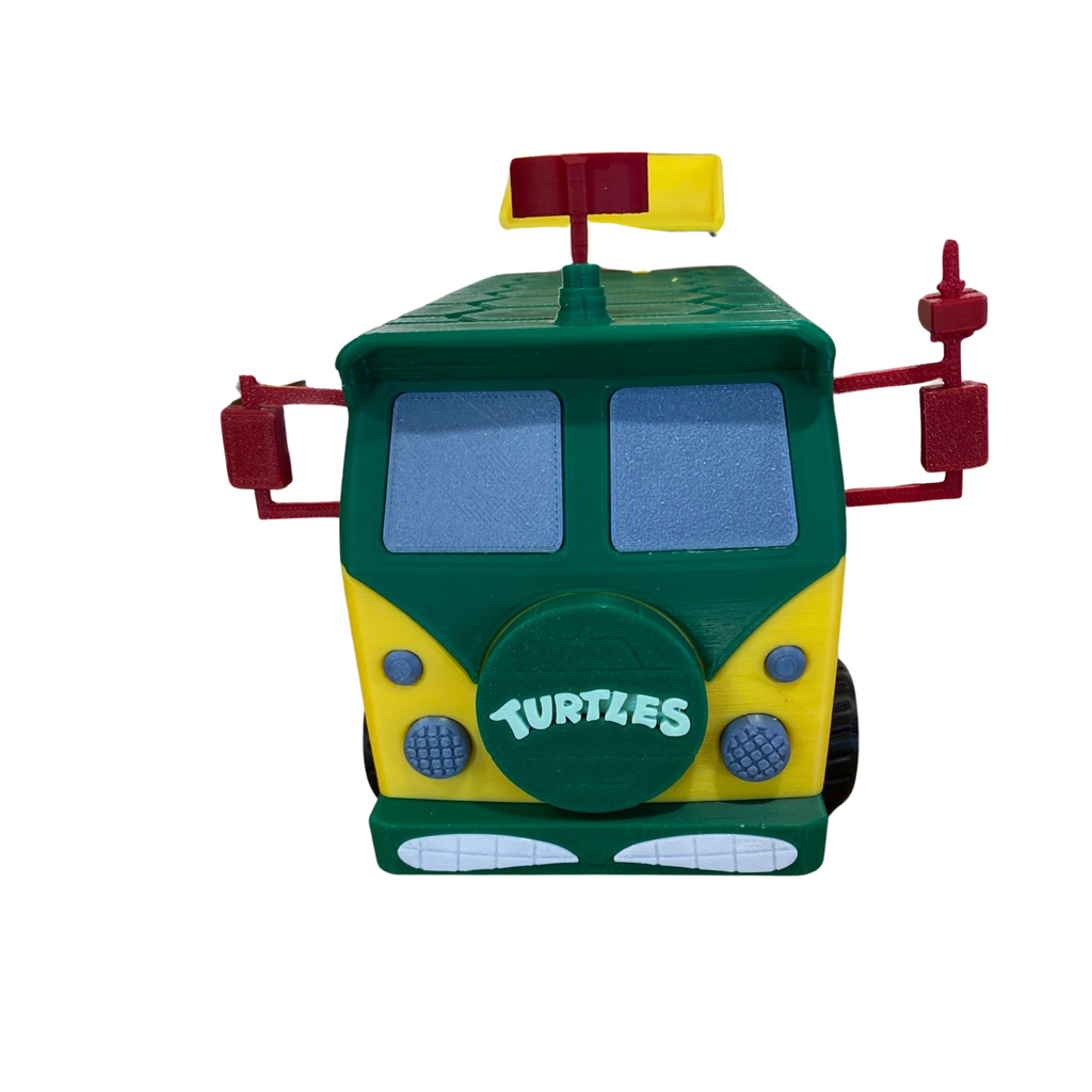 3D Printed Retro Turtle Van – Handmade Fan Display Model – Not a Toy