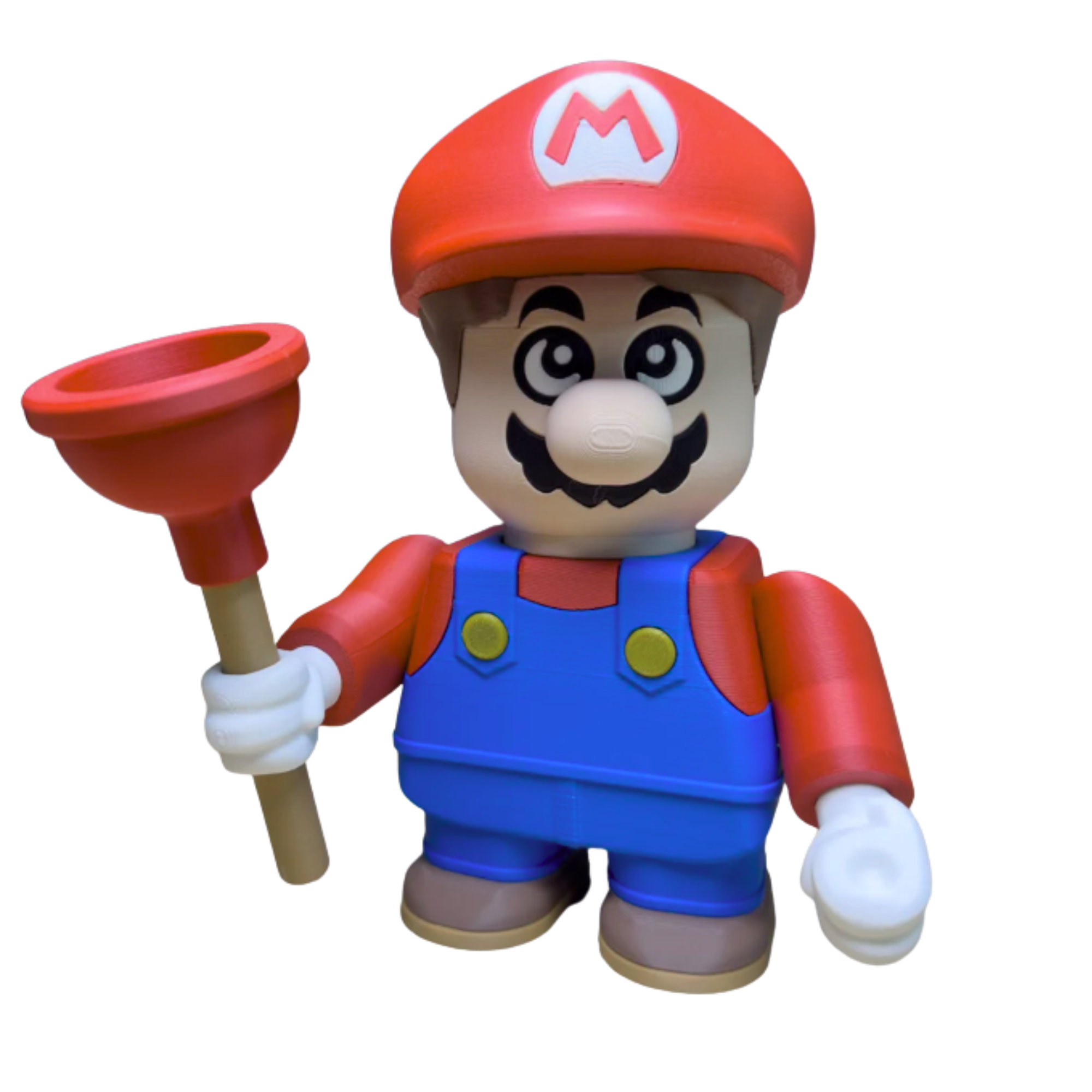 BuildInk™ DIY 3D Printed Plumber Figure Kit – Cartoon Display Toy – 40+ Parts – Easy Assembly