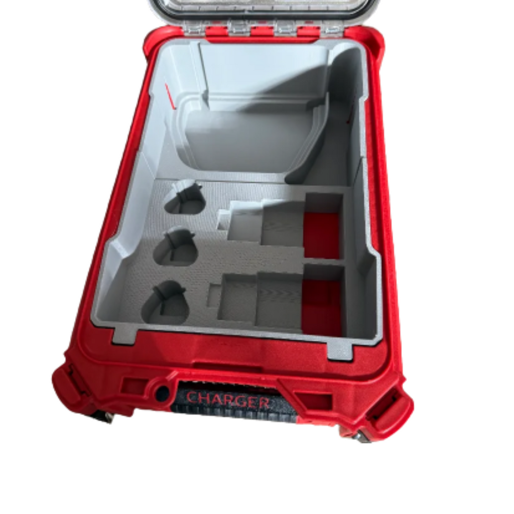 Milwaukee M12 Battery & Charger Organizer Insert – 3D Printed Custom Tray for Packout – Insert Only