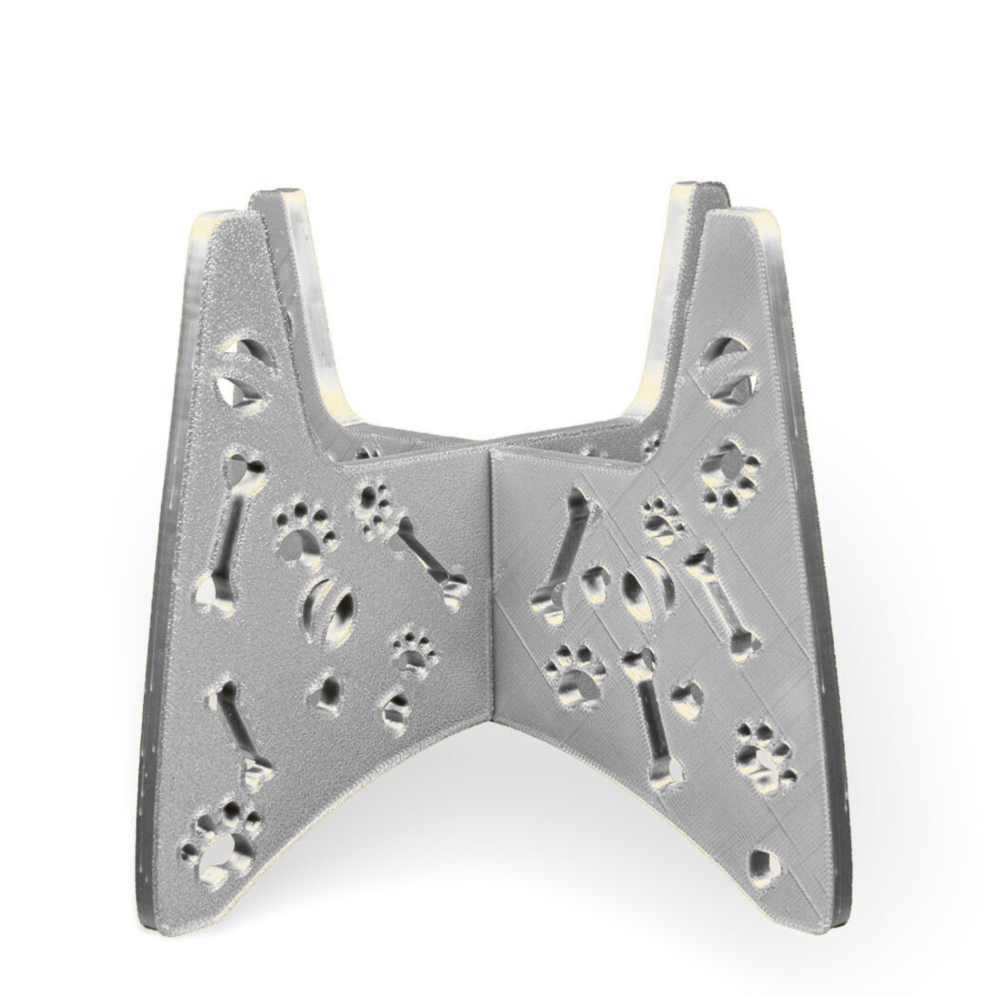 3D Printed Elevated Dog Bowl Stand – Fits 8.5" Bowls – Semi-Clear – Raised Feeder – Unique Pet Feeding Station – Set of 2