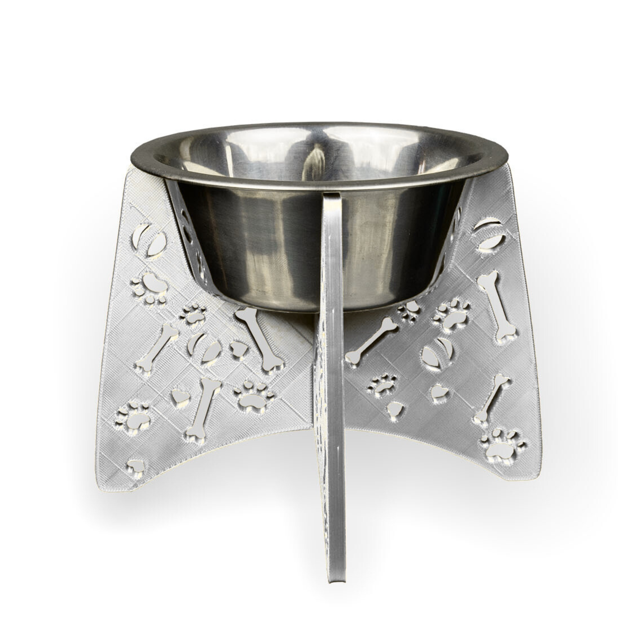 3D Printed Elevated Dog Bowl Stand – Fits 8.5" Bowls – Semi-Clear – Raised Feeder – Unique Pet Feeding Station – Set of 2