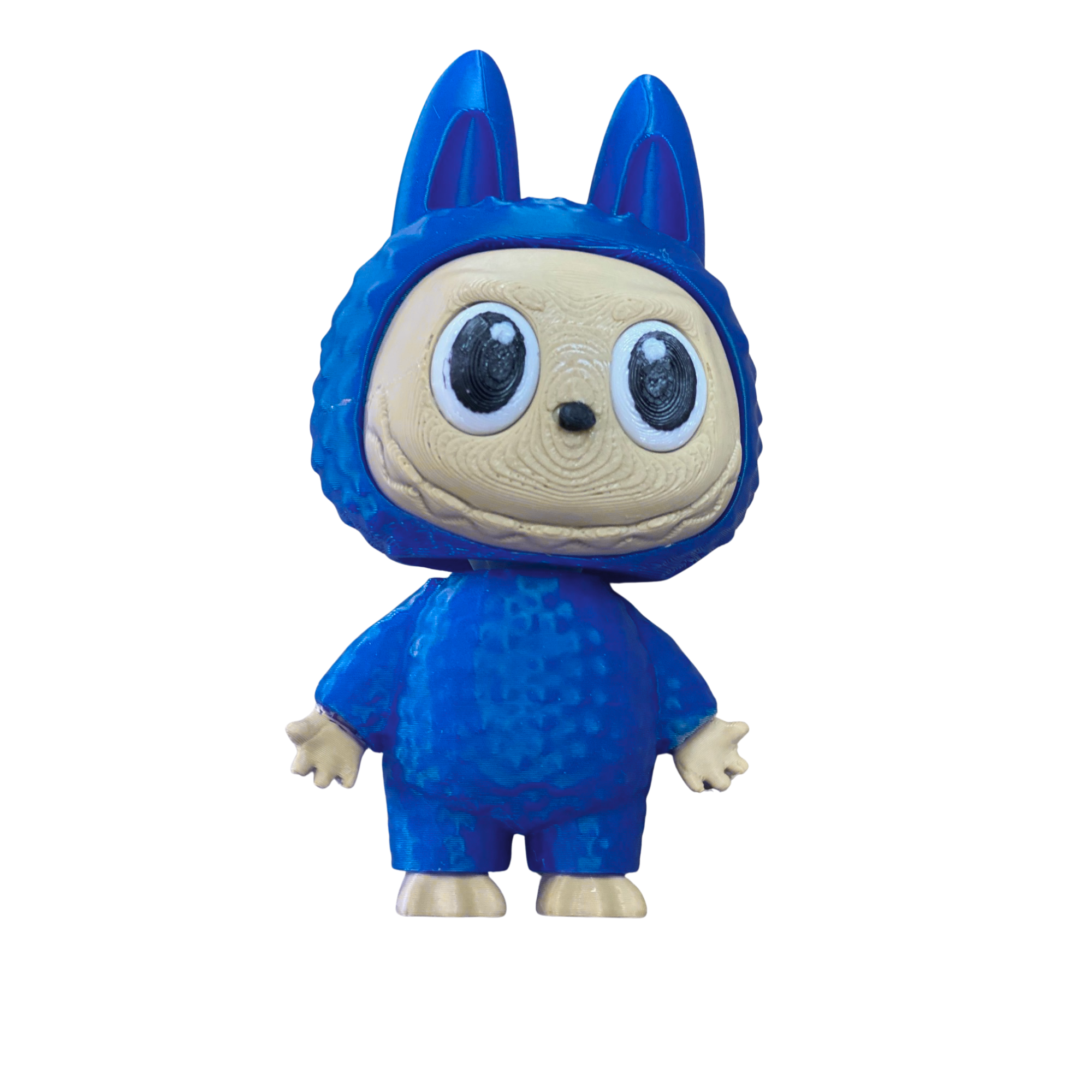 3D Printed Cute Collectible Figure – Multicolor Bunny Suit – Hand-Assembled