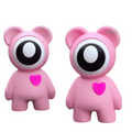 3D Printed Eyeball Bear Figurine Set – 2-Pack – Random Color – Art Toy Alien Bear Style