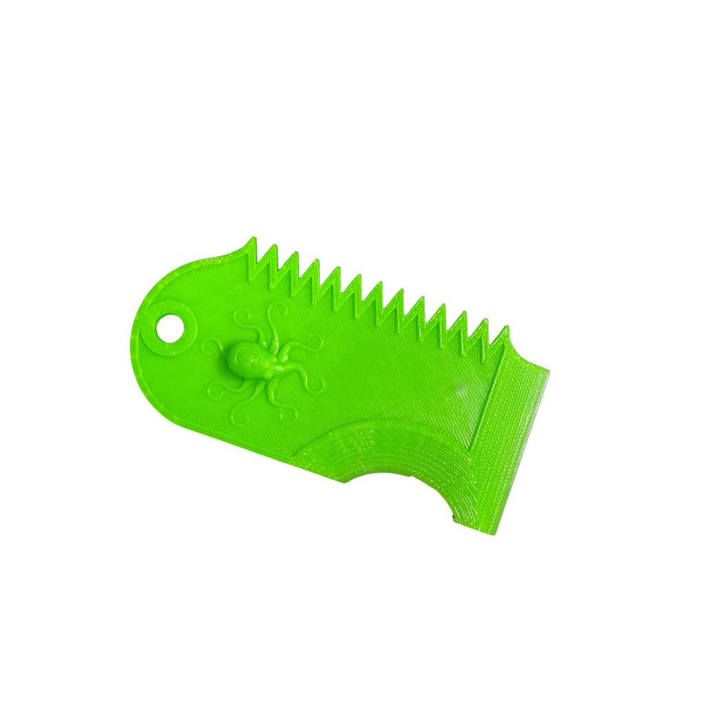 3D Printed Clay & Pottery Texture Tools – Anchor & Octopus Designs – Set of 3 Green Scrapers
