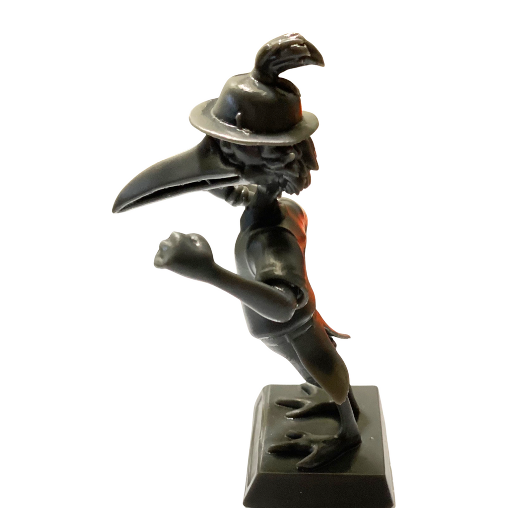 Resin Figurine – Cartoon Crow Character with Hat – 4" Tall Collectible Statue