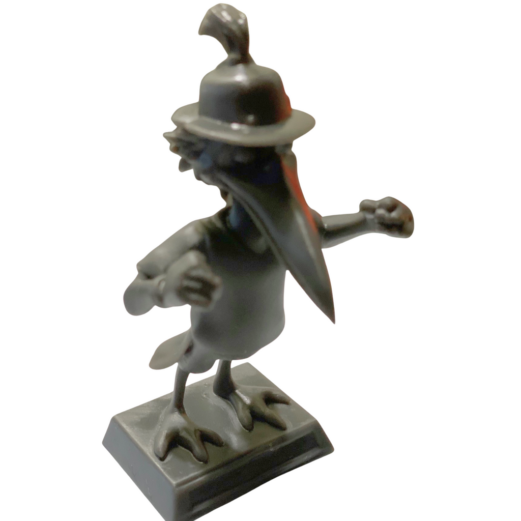 Resin Figurine – Cartoon Crow Character with Hat – 4" Tall Collectible Statue