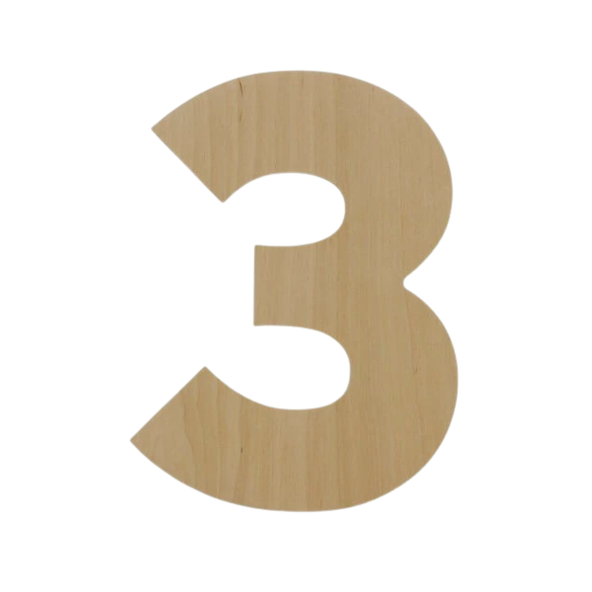 Wooden Number Cutout 8" – 3mm Baltic Birch – Unfinished Craft Decor