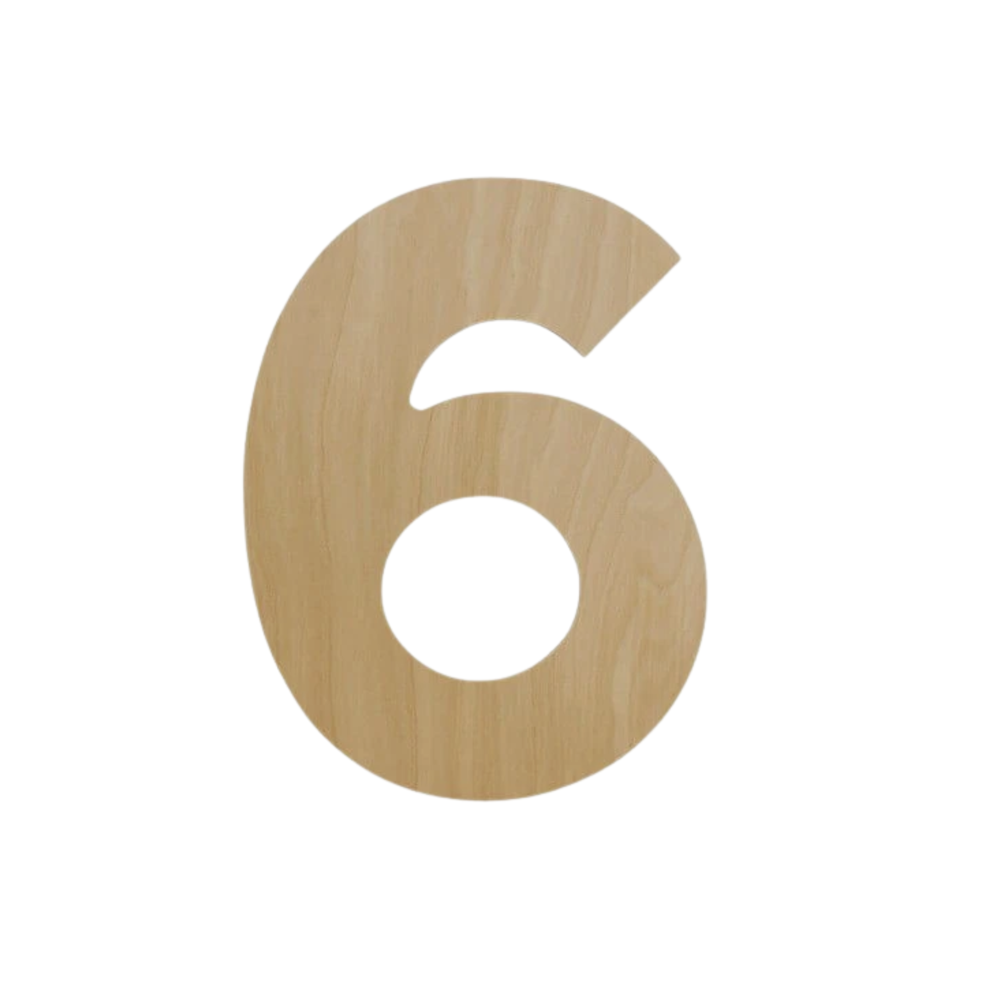 Wooden Number Cutout 6" – 3mm Baltic Birch – DIY Craft Decoration