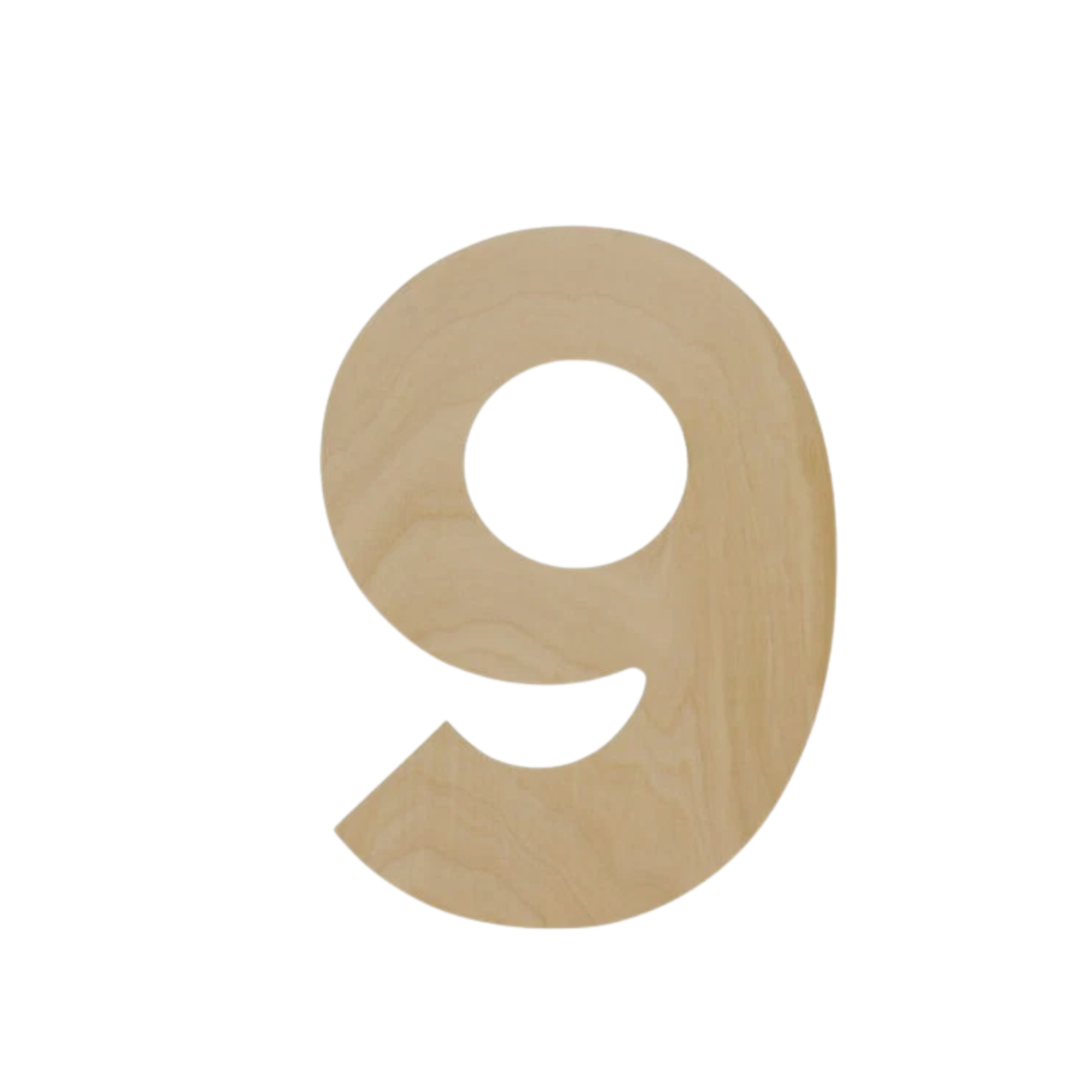 Wooden Number Cutout 8" – 3mm Baltic Birch – Unfinished Craft Decor