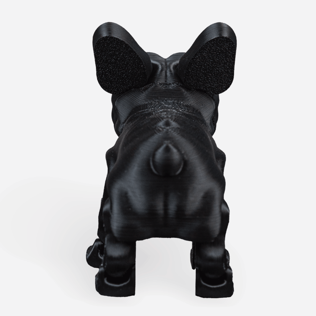 3D Printed Bulldog Figurine Black & White – Handmade Dog Decor 4 Inch