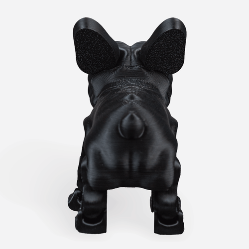 3D Printed Bulldog Figurine Black & White – Handmade Dog Decor 4 Inch