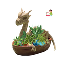 Dragon Skeleton Planter – 3D Printed Fantasy Skull Pot – No Plants