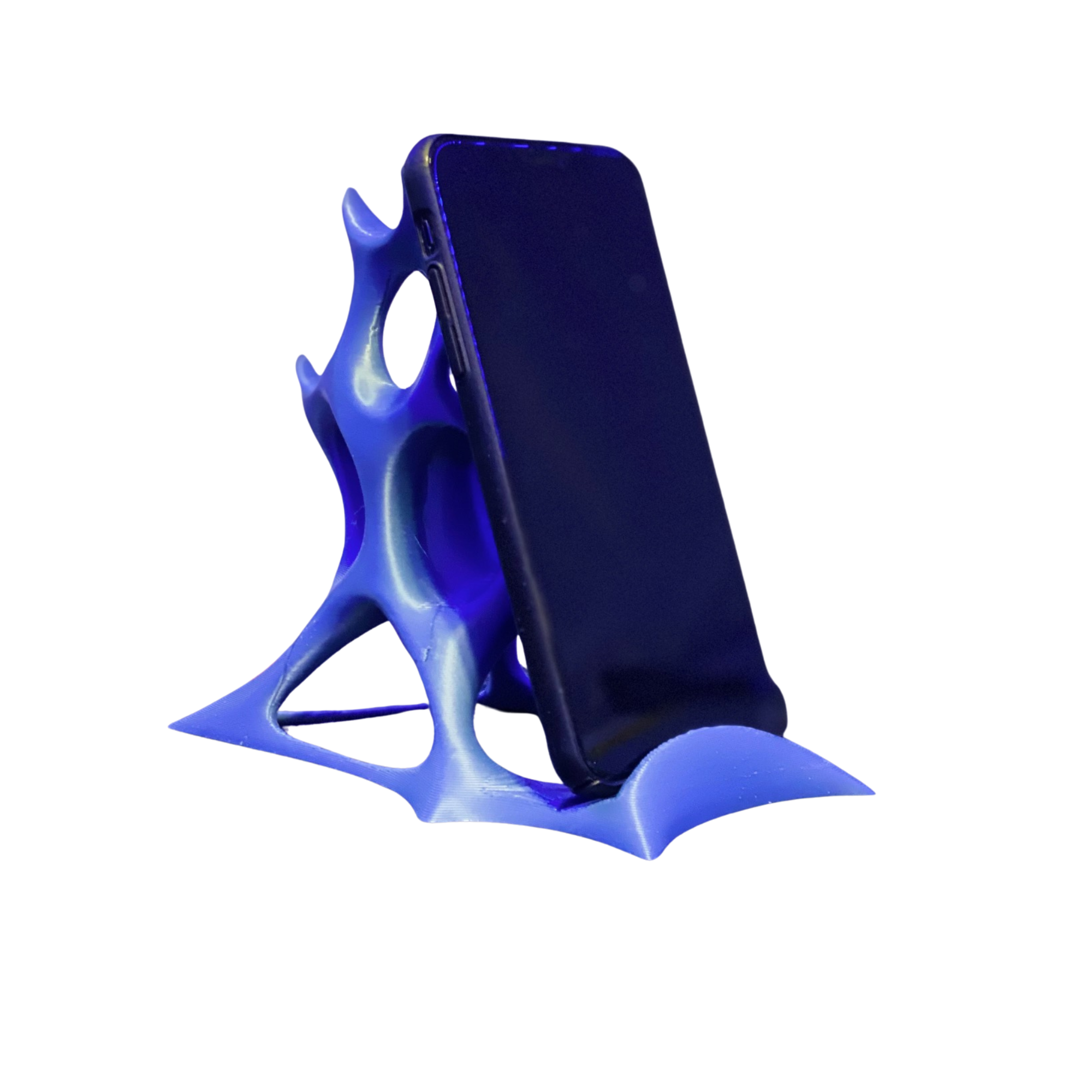 3D Printed Organic Phone Stand – Modern Abstract Desk Phone Holder – Unique Futuristic Design