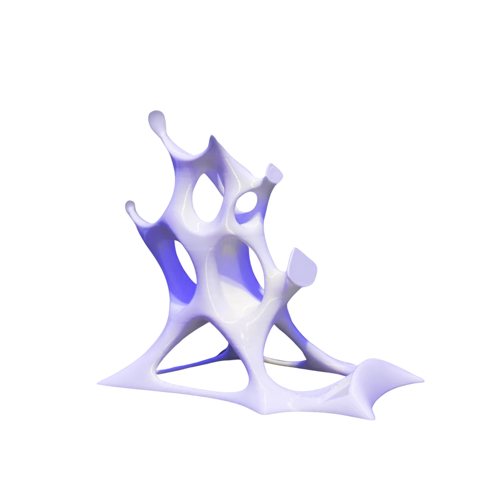 3D Printed Organic Phone Stand – Modern Abstract Desk Phone Holder – Unique Futuristic Design