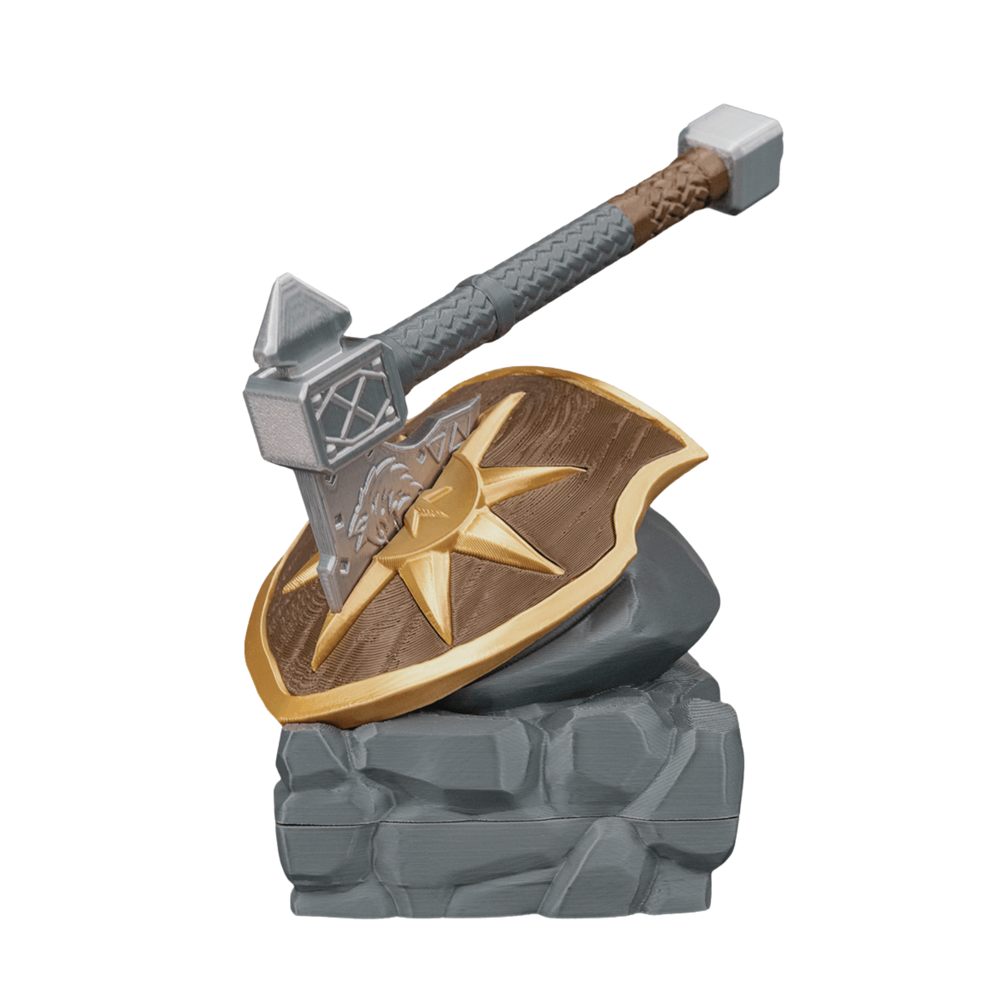 Viking Axe Pen Holder Desk Organizer – Fantasy Resin Style Desktop Decor – Pen Not Included