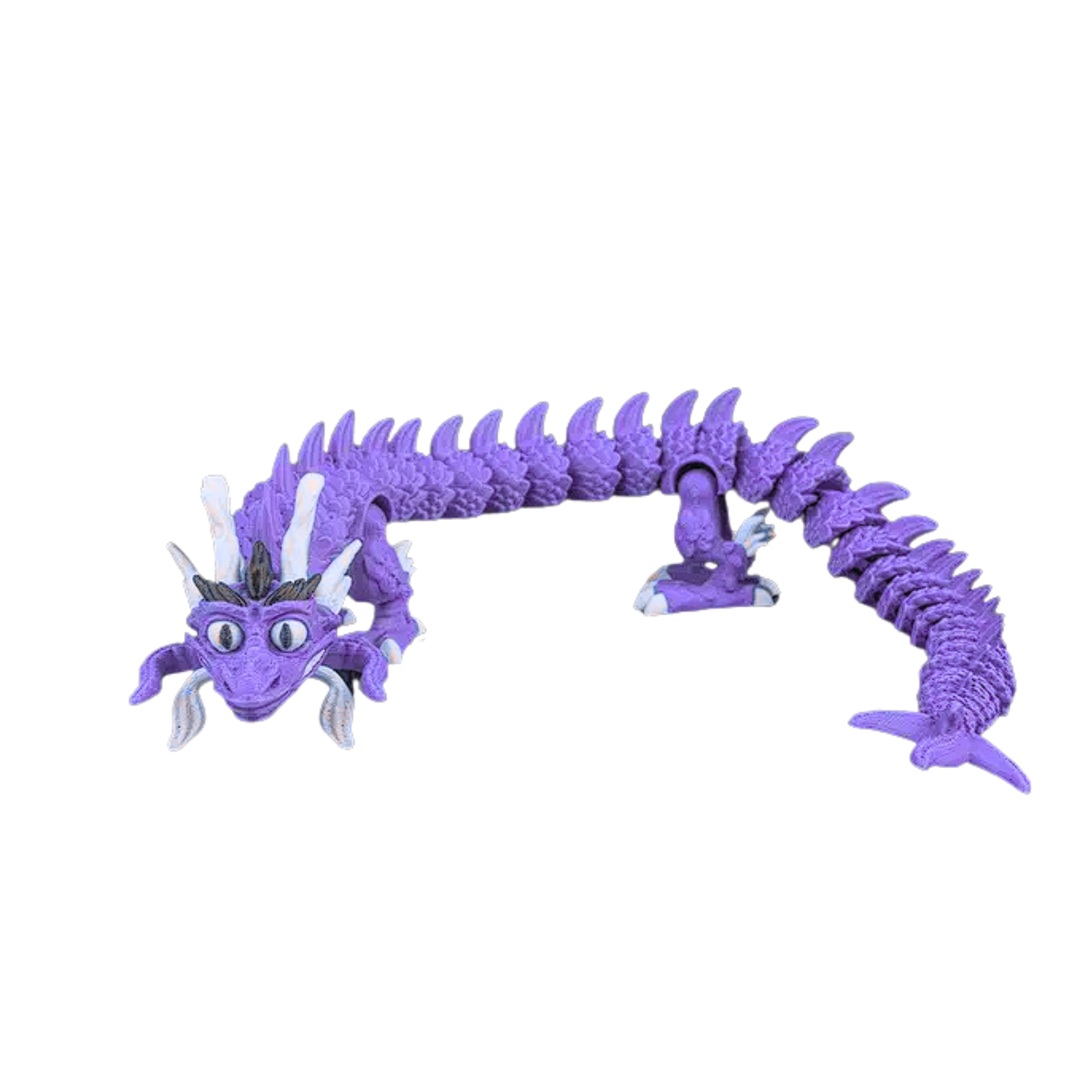 3D Printed Articulated Dragon – Flexible Fantasy Dragon Figure – Multi Color Options – Poseable Collectible
