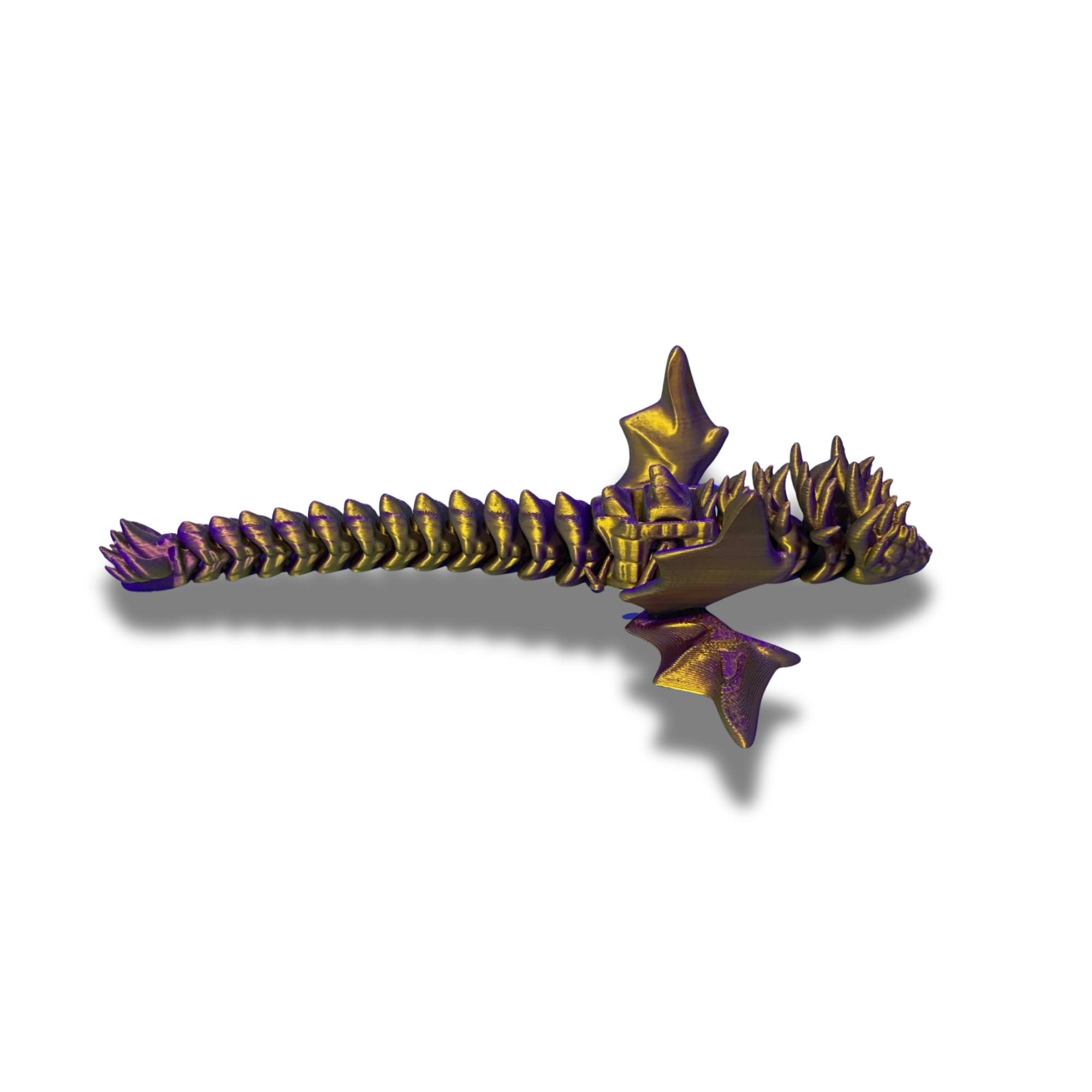 3D Printed Articulated Dragon – 9.5 Inch Flexible Dragon – Desk Decor – Random Colors
