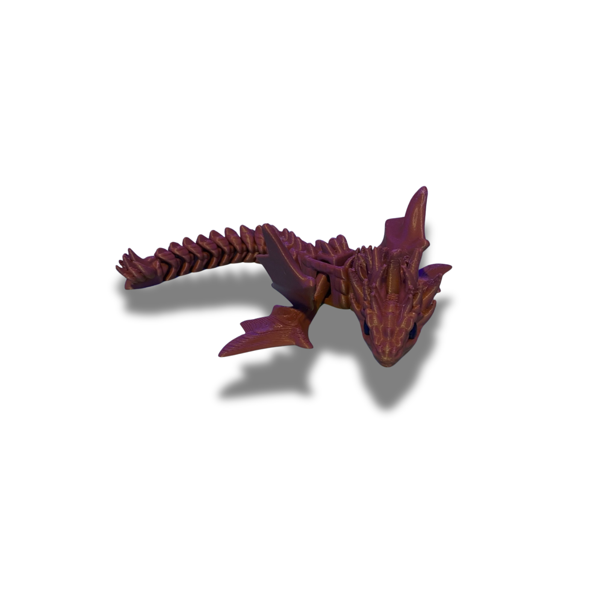 3D Printed Articulated Dragon – 9.5 Inch Flexible Dragon – Desk Decor – Caramel Brown Color
