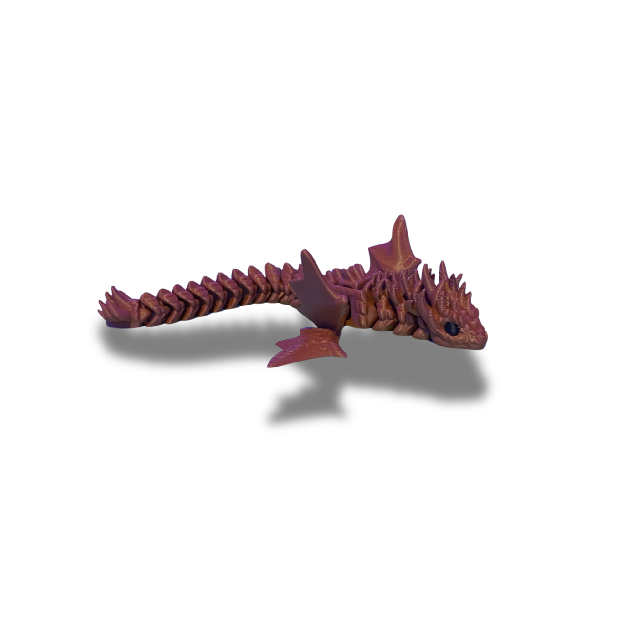 3D Printed Articulated Dragon – 9.5 Inch Flexible Dragon – Desk Decor – Caramel Brown Color