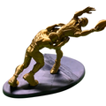 3D Printed Football Tackle Sculpture – Dynamic Sports Action Statue with Base – Approx. 9” Tall – Gold Finish