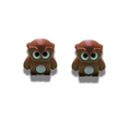 3D Printed Mini Owl Figurines – Cute Desk Decor Collectible – Approx. 2.5 in Tall x 1.5 in Wide – Set of 2
