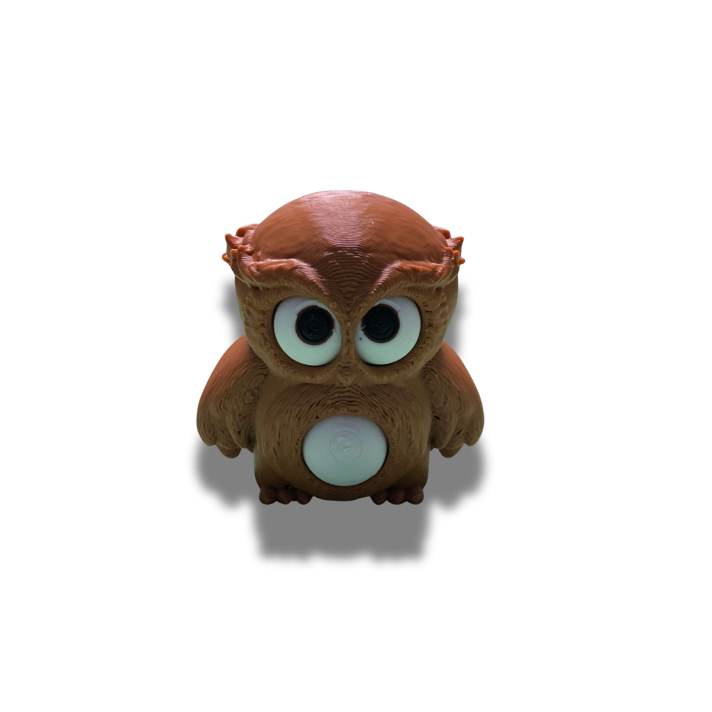 3D Printed Mini Owl Figurines – Cute Desk Decor Collectible – Approx. 2.5 in Tall x 1.5 in Wide – Set of 2