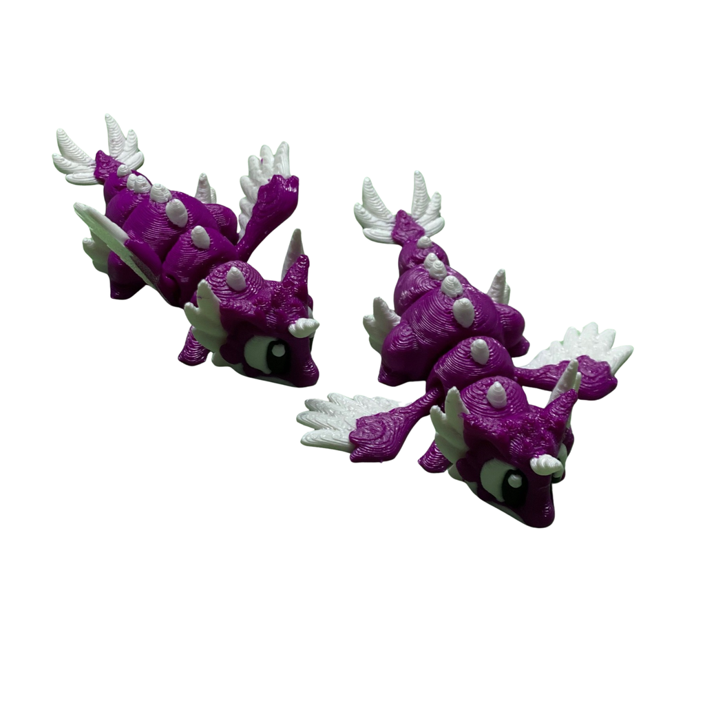 Mini 3D Printed Dragon Set of 2 – Cute Fantasy Desk Decor – Handmade Collectible Figures