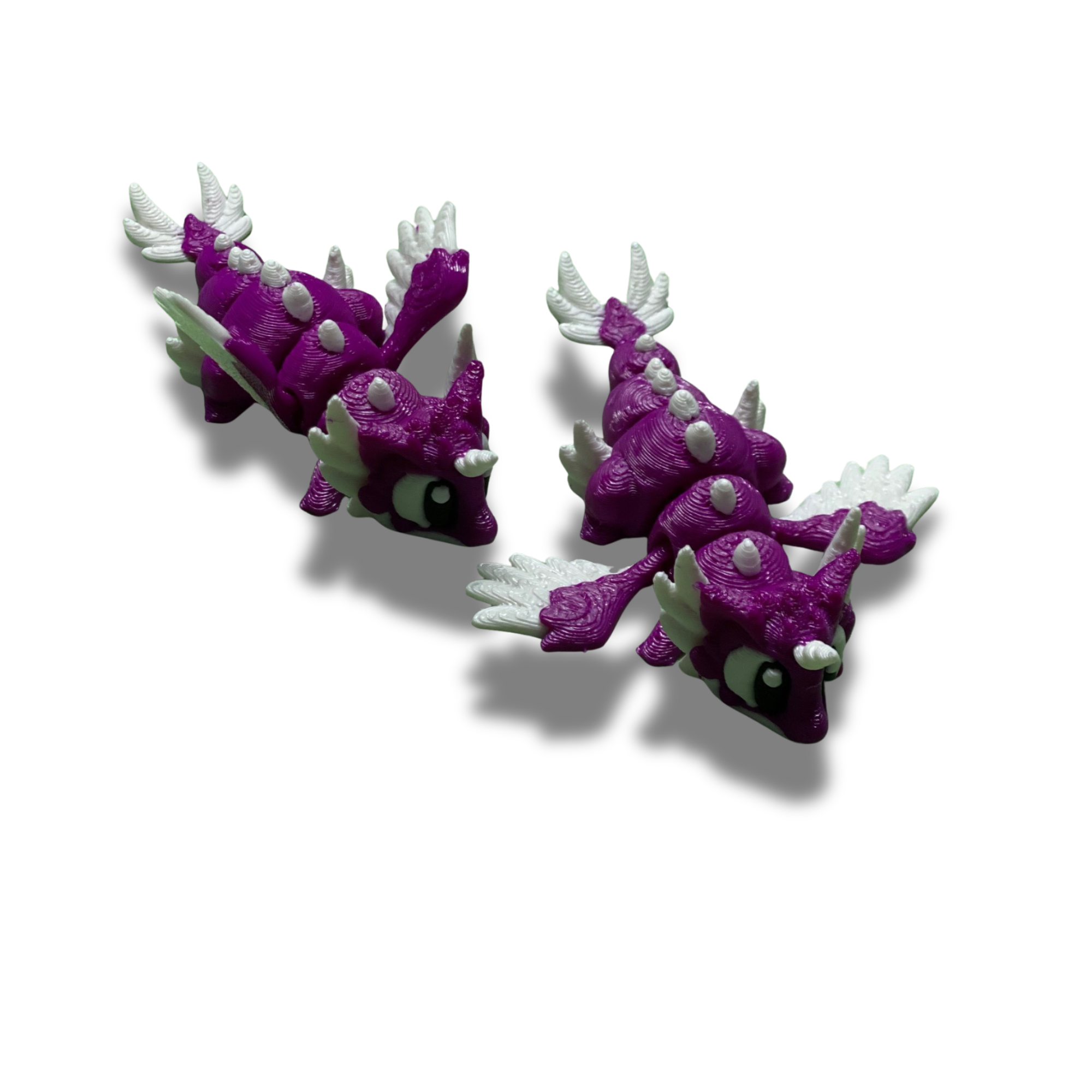 Mini 3D Printed Dragon Set of 2 – Cute Fantasy Desk Decor – Handmade Collectible Figures