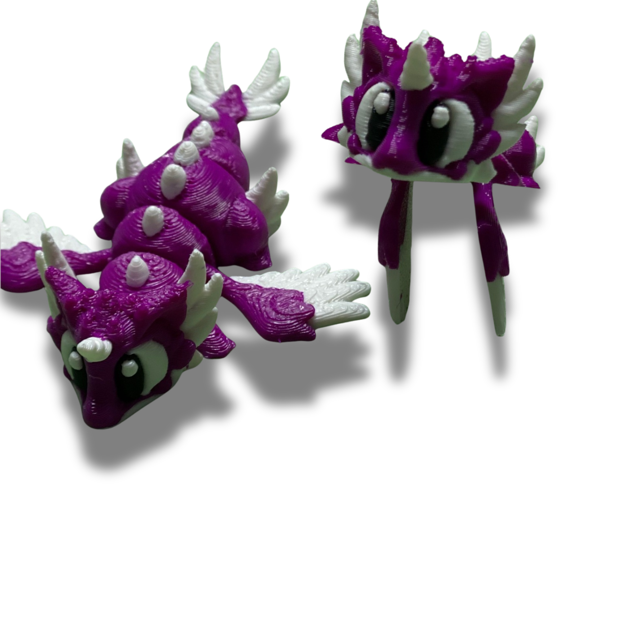 Mini 3D Printed Dragon Set of 2 – Cute Fantasy Desk Decor – Handmade Collectible Figures