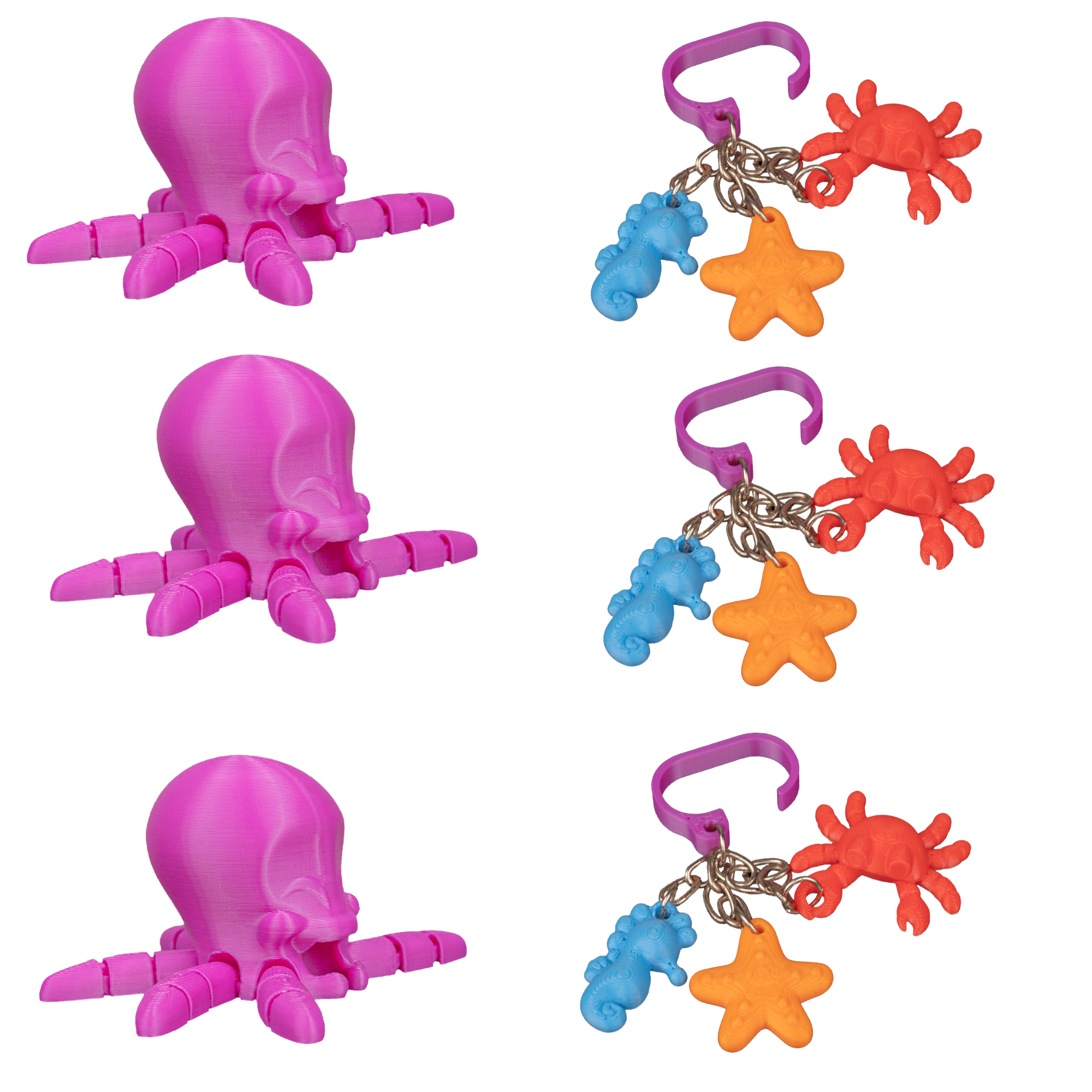Deep Sips – Straw Topper & Ocean Charm Set (3-Pack) – 3D Printed Cup Accessories – Random Colors