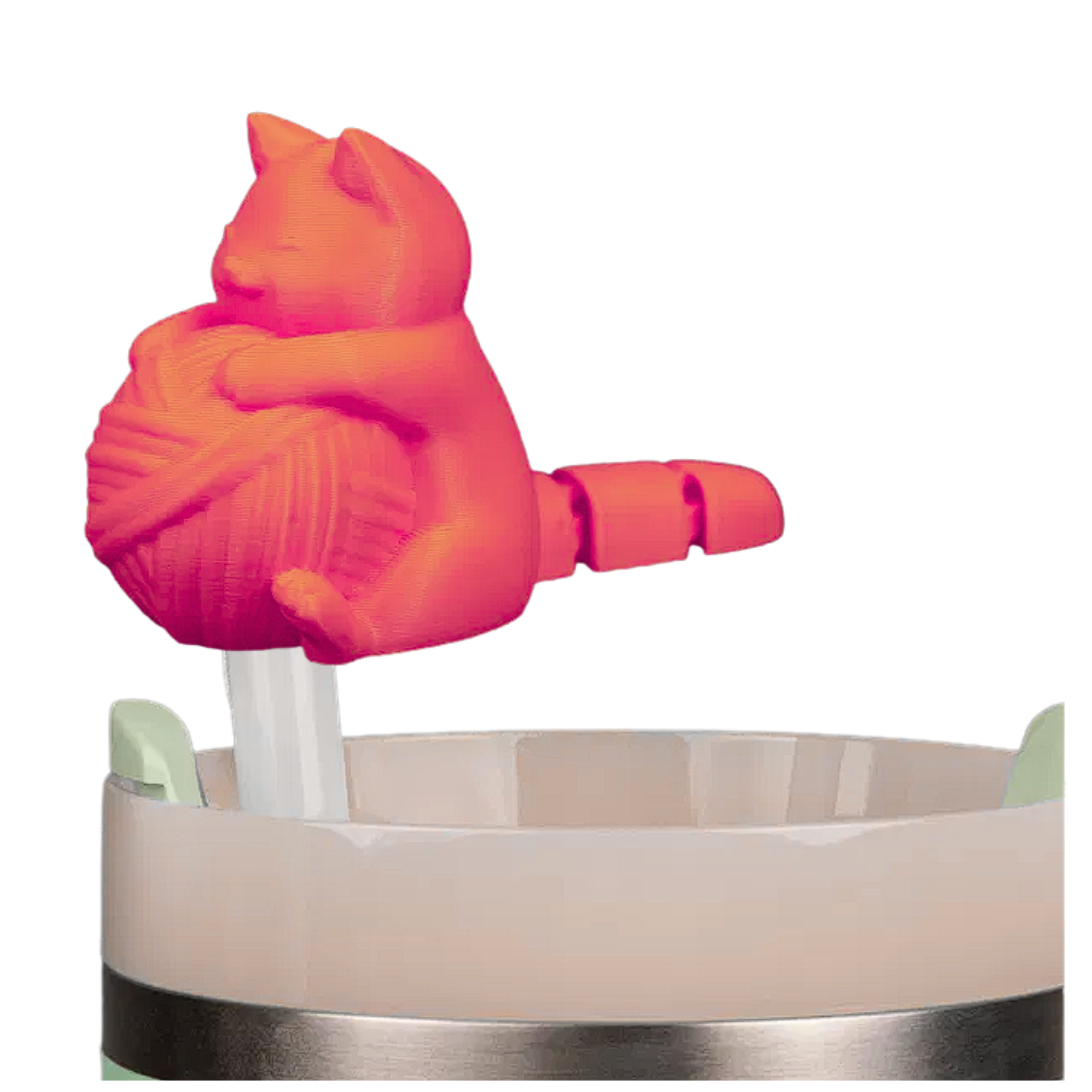 3-Pack Straw Toppers + Cup Charms Set – Cute 3D Printed Animals – Random Colors – Fits Stanley/Yeti Straws