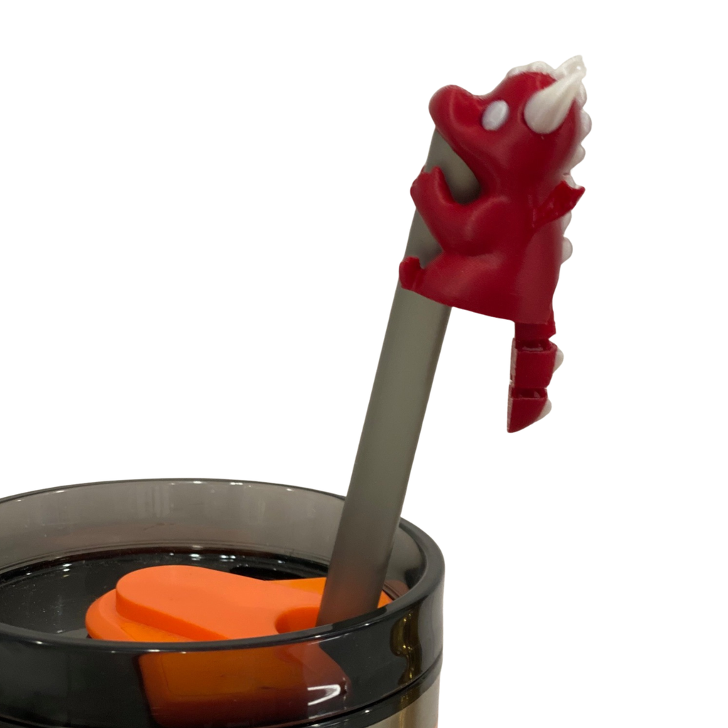 3-Pack Straw Toppers + Cup Charms Set – Cute 3D Printed Animals – Random Colors – Fits Stanley/Yeti Straws