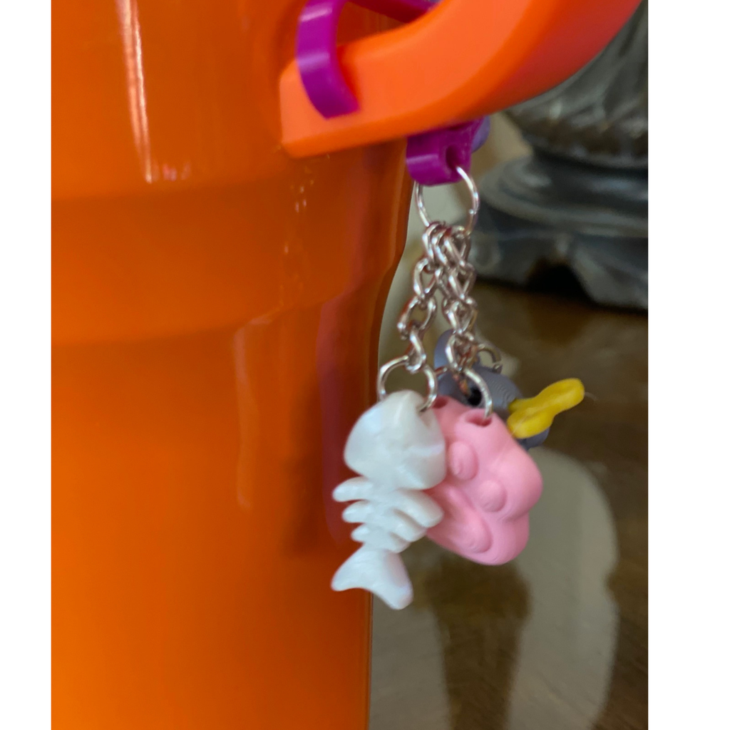 3-Pack Straw Toppers + Cup Charms Set – Cute 3D Printed Animals – Random Colors – Fits Stanley/Yeti Straws