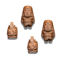 3D Printed Tribal Figurine Set – Tiki Totem + Warrior Statue – Desk Decor Collectibles – 2 Pack (4.5")