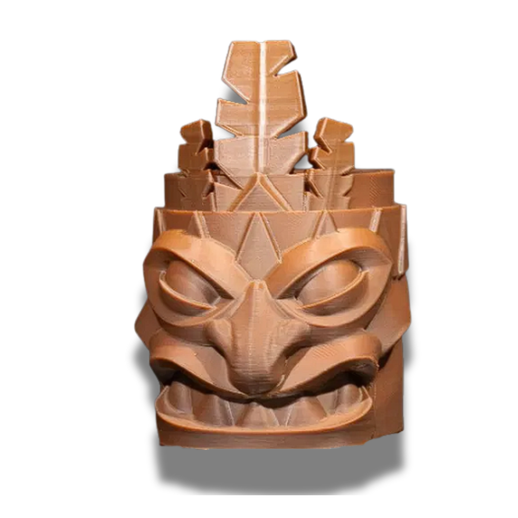 3D Printed Tribal Figurine Set – Tiki Totem + Warrior Statue – Desk Decor Collectibles – 2 Pack (4.5")