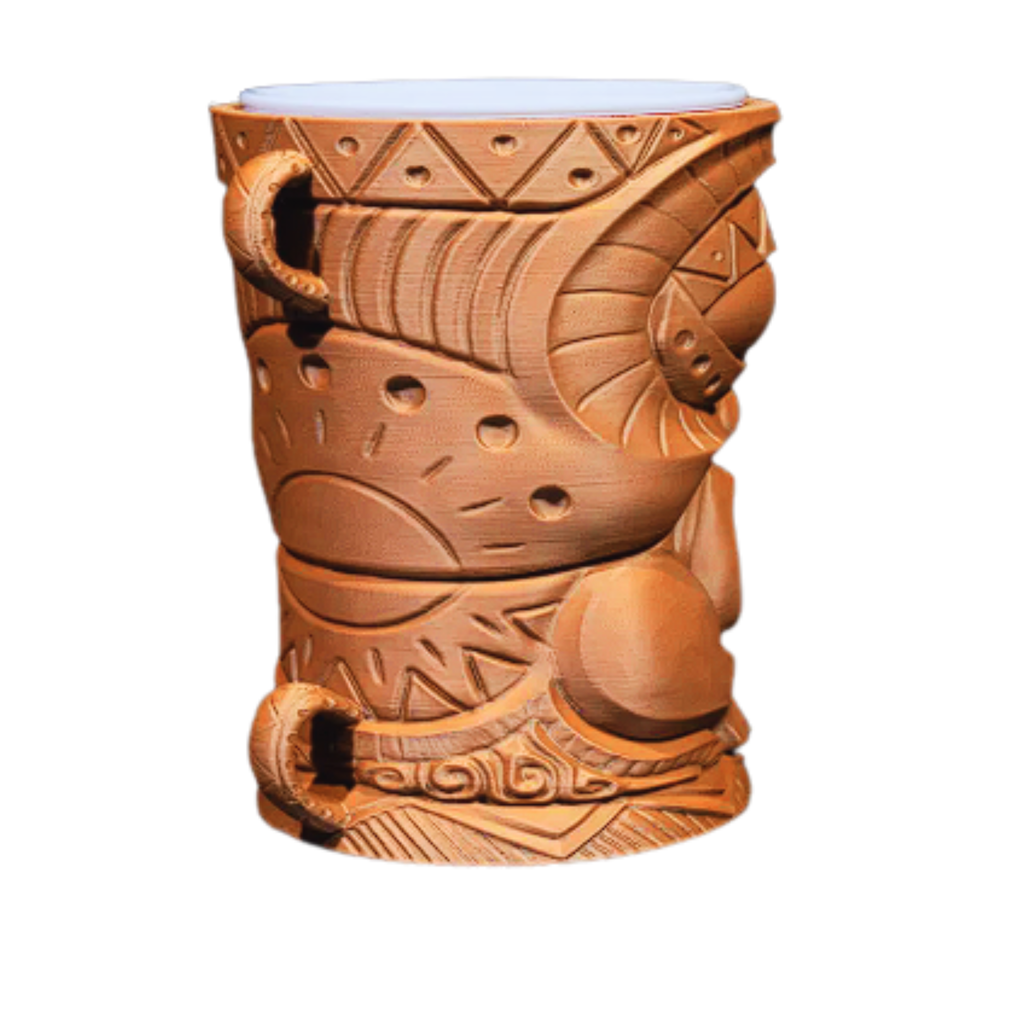 2 Pack Tiki Mug Holder for Party Cups – 3D Printed Tiki Drink Cup Holder Decor