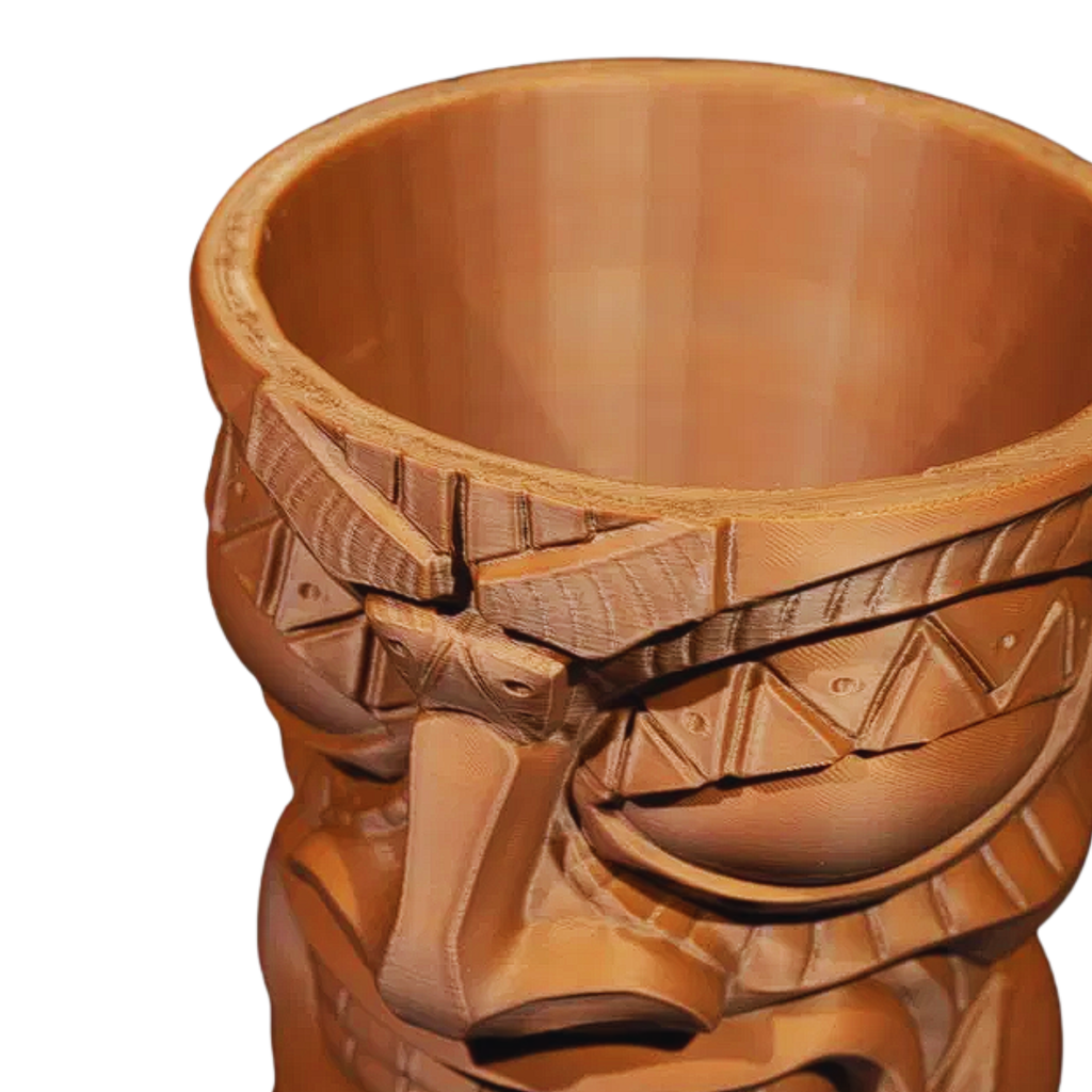 2 Pack Tiki Mug Holder for Party Cups – 3D Printed Tiki Drink Cup Holder Decor