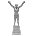 3D Printed Boxing Champion Statue 6 Inch – White Resin Sports Trophy Decor – Victory Pose Figure