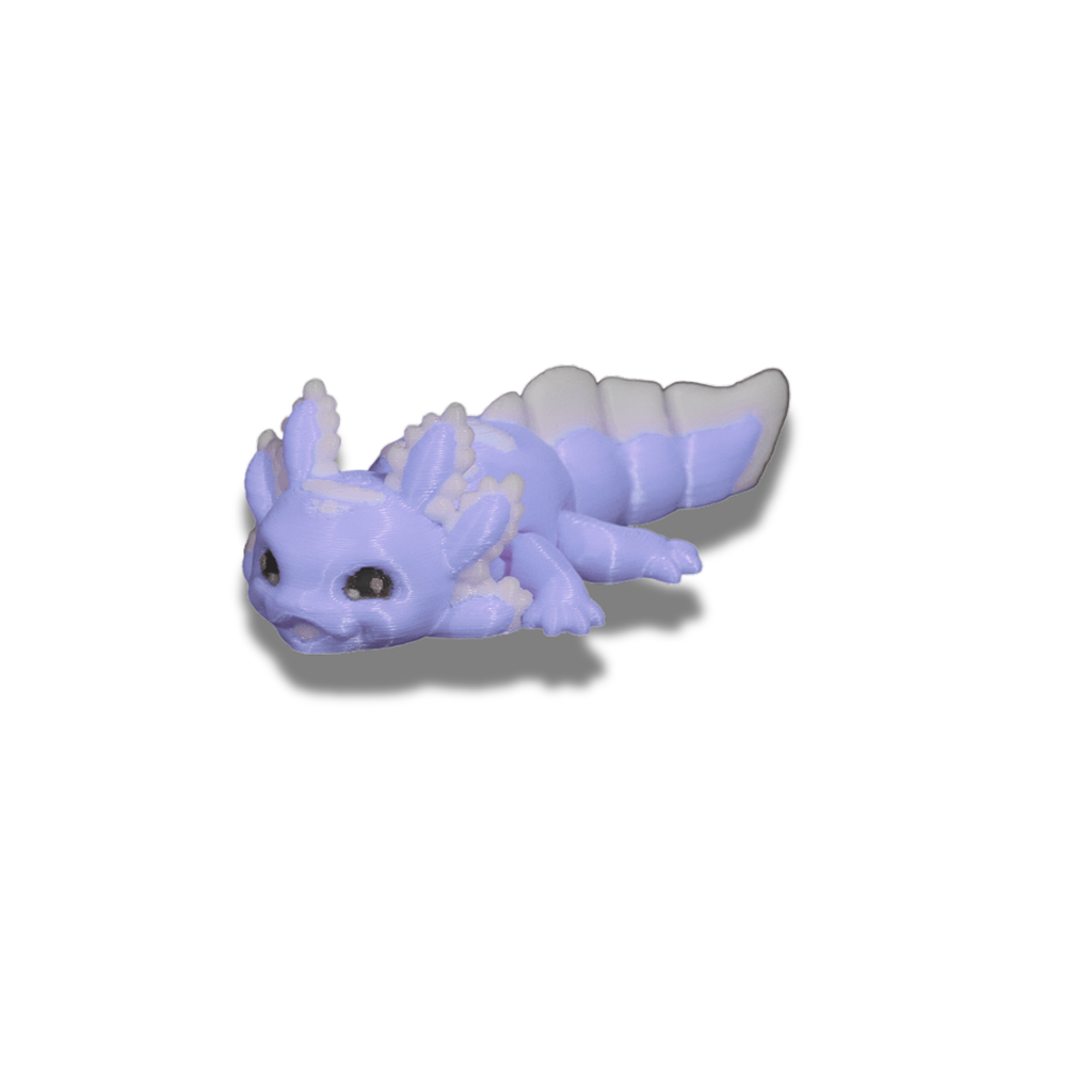 3D Printed Axolotl Figurine – Mini Articulated Desk Decor Set of 9 – Random Colors