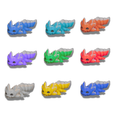3D Printed Axolotl Figurine – Mini Articulated Desk Decor Set of 9 – Random Colors