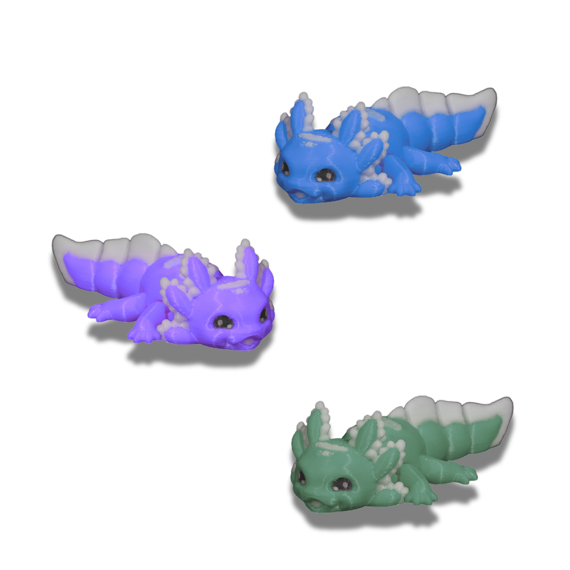 3D Printed Figurine Set (12 pcs) – Desk Decor – Solid Color