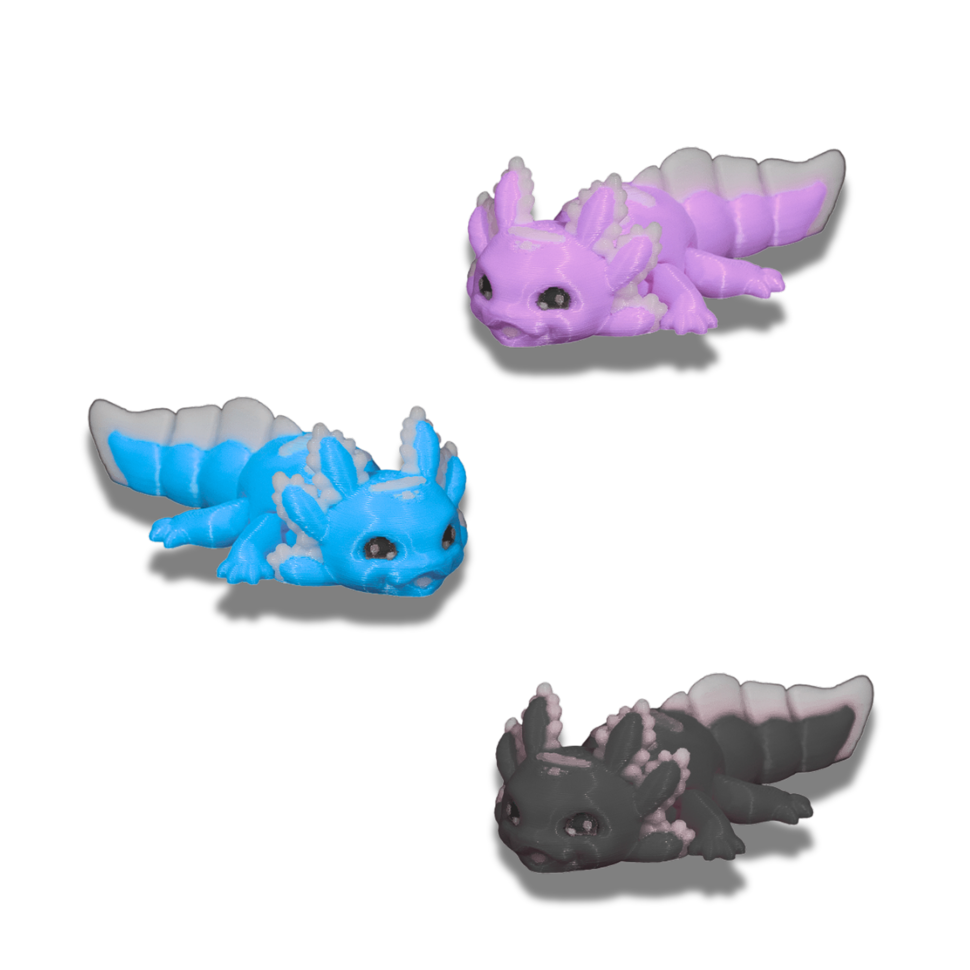 3D Printed Figurine Set (12 pcs) – Desk Decor – Solid Color