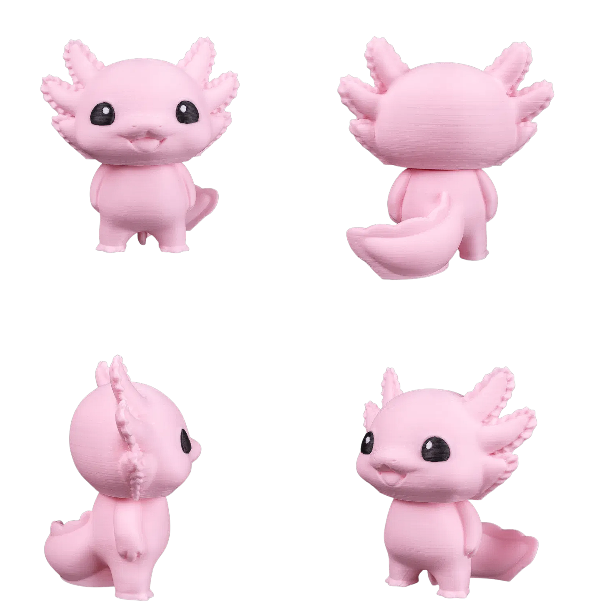BuildInk™ Mix & Match Axolotl Figure Set – 5 Interchangeable Heads + 3 Bodies – 3D Printed Customizable Axolotl Toy – Cute Desk Collectible