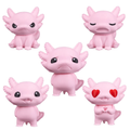 BuildInk™ Mix & Match Axolotl Figure Set – 5 Interchangeable Heads + 3 Bodies – 3D Printed Customizable Axolotl Toy – Cute Desk Collectible