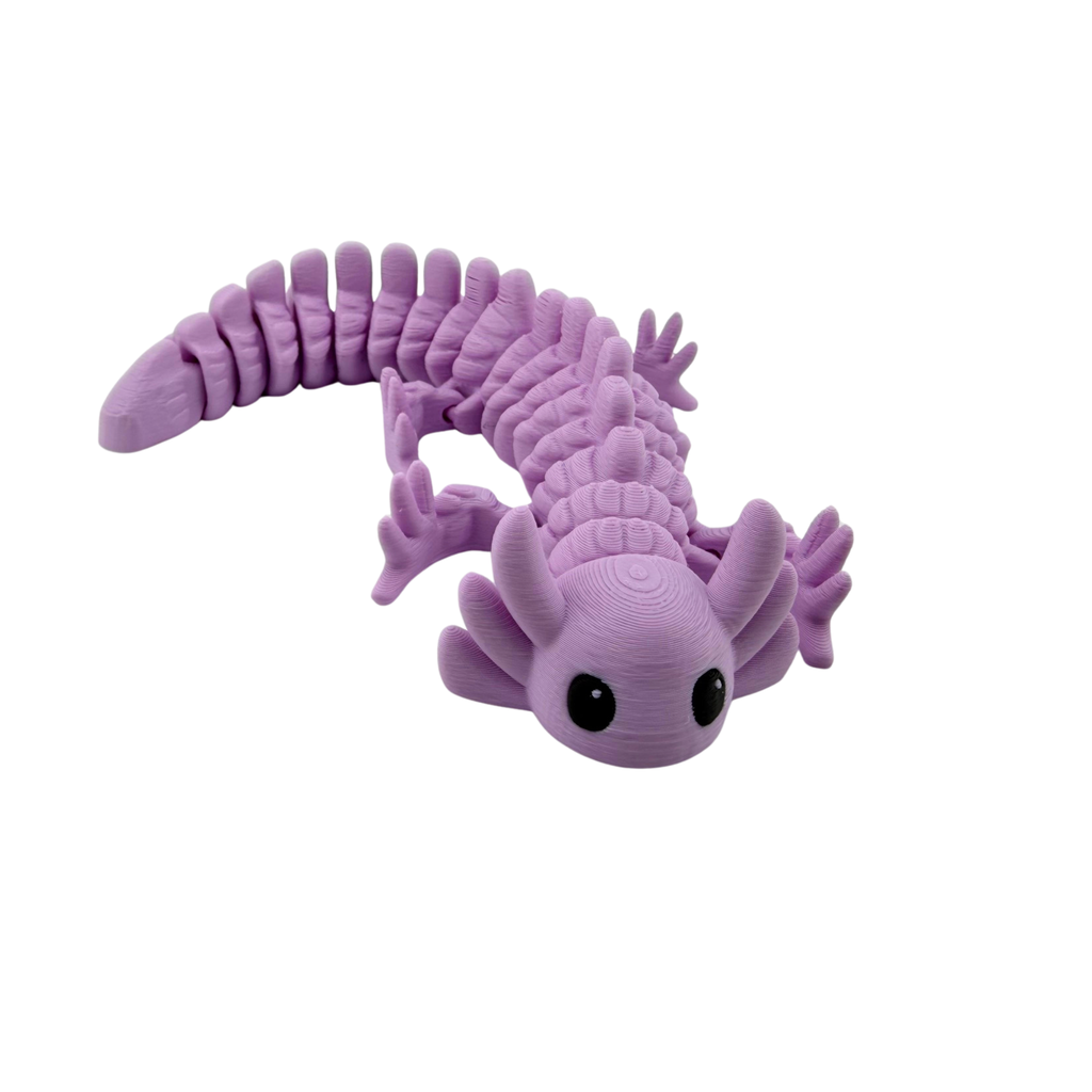 BuildInk Articulated Axolotl Purple 8 Inch 3D Printed Flexible Figure