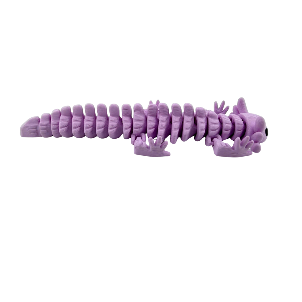 BuildInk Articulated Axolotl Purple 8 Inch 3D Printed Flexible Figure