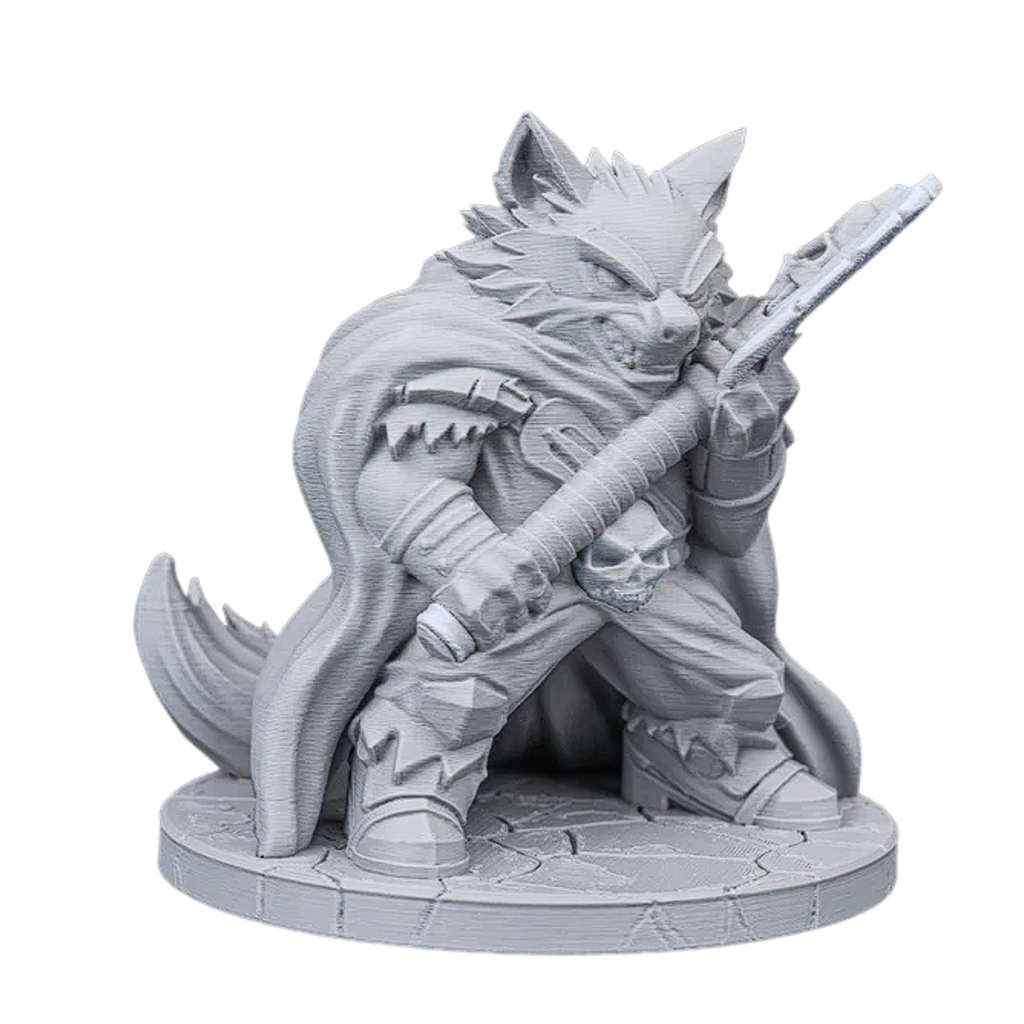 75mm Fantasy Wolf Warrior Resin Statue Unpainted Collectible Figure