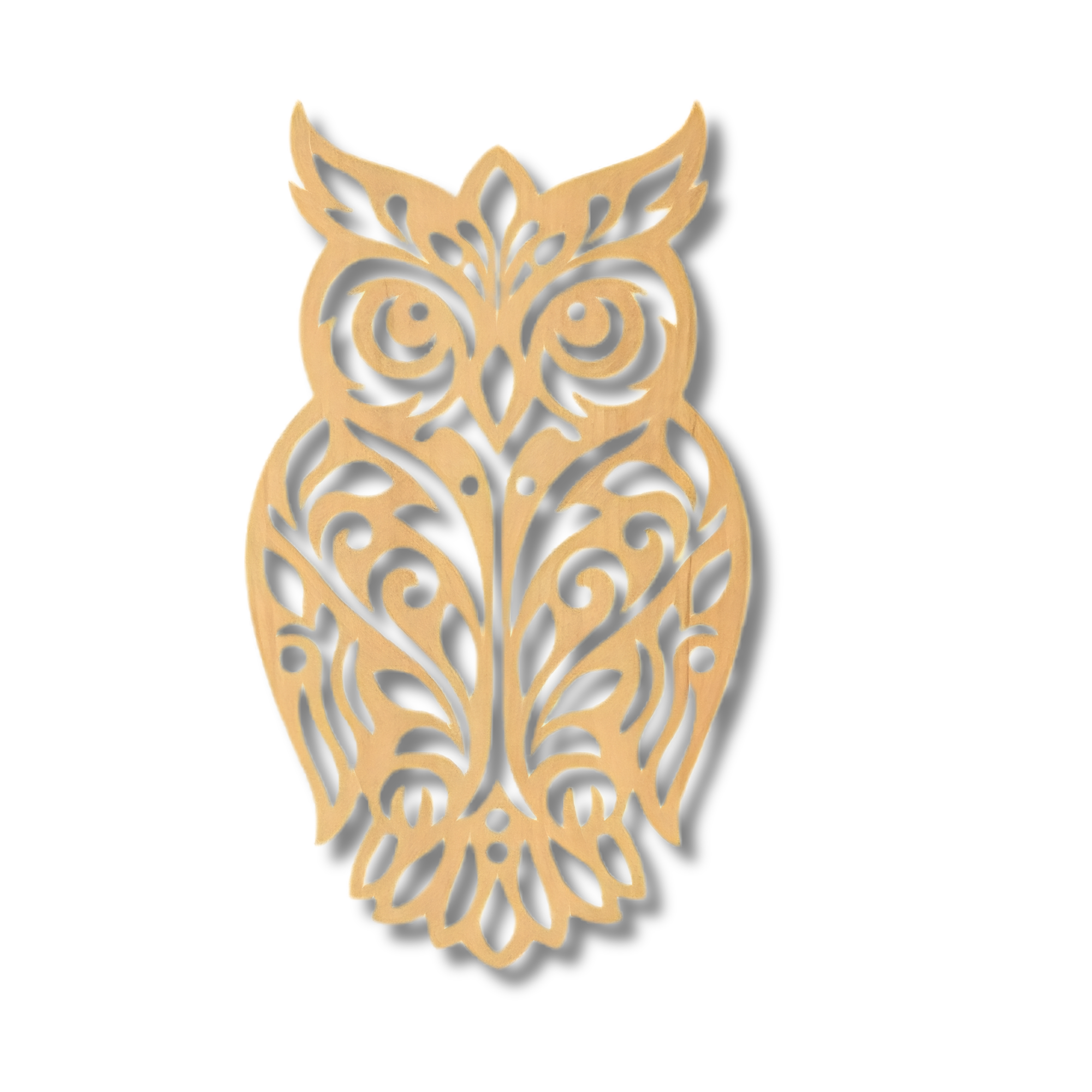 Laser Cut Owl Wall Art – 9.9" Wooden Cutout Decor – Classic Owl Sign Accent